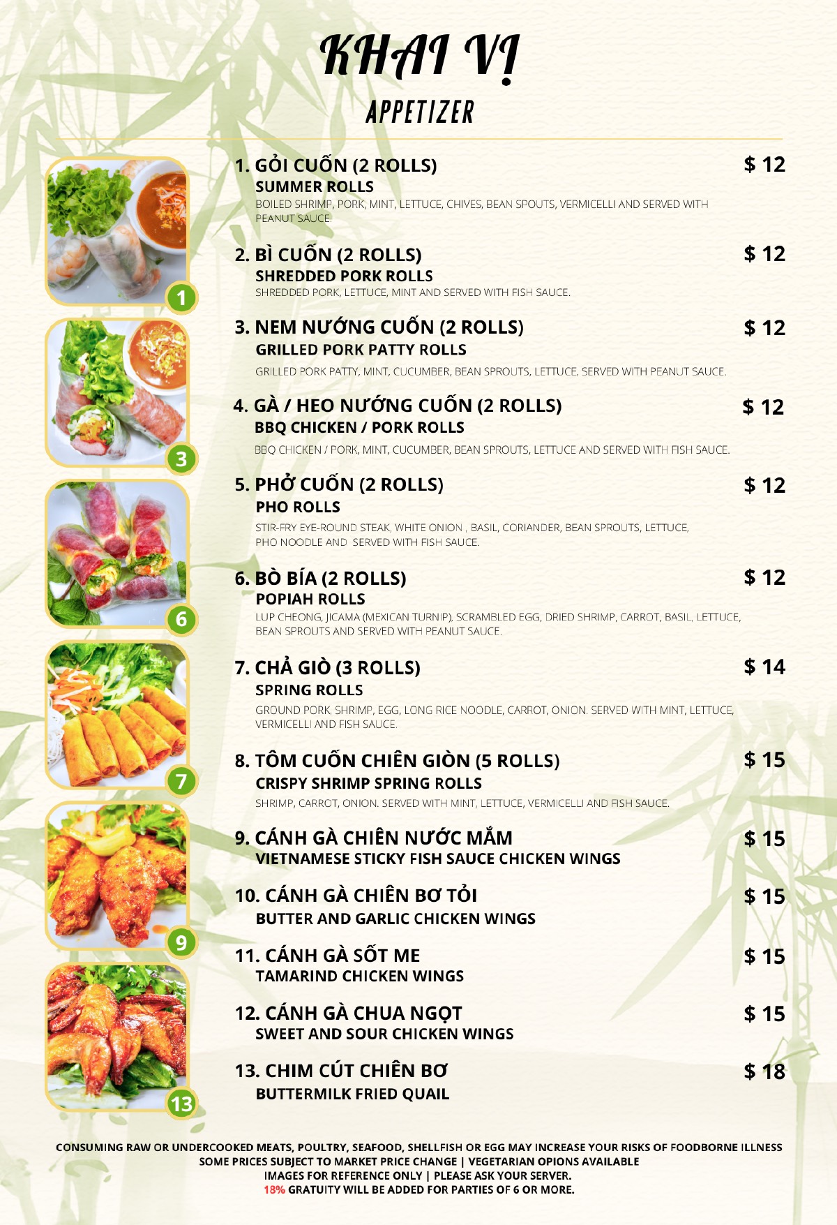 Phở Quê Hương Chinatown menu — page 2 of 16