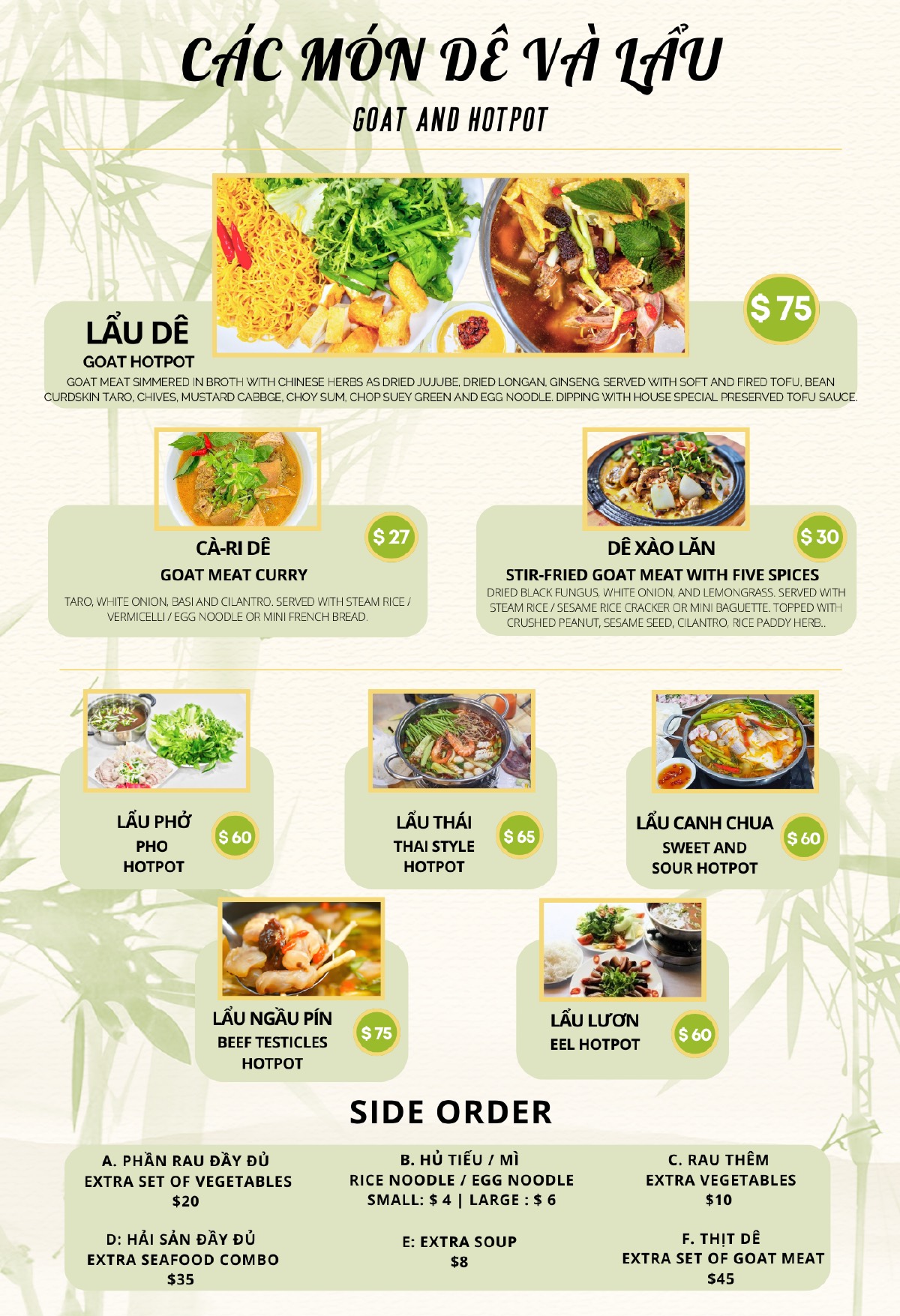 Phở Quê Hương Chinatown menu — page 11 of 16